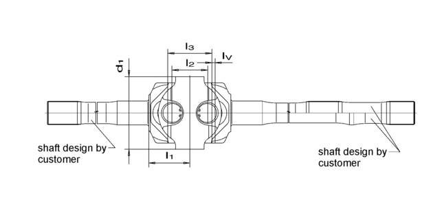 sketch of a double universal joint shaft